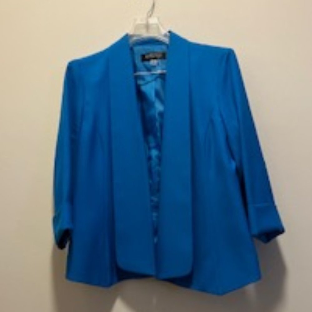 Kasper Bright Blue Open-Front Blazer